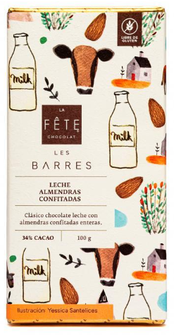 Leche Almendras Confitadas | 34% cacao | Barra 100 g