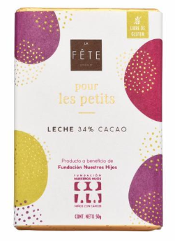 Apoyo Fundación Nuestros Hijos Leche | 34% cacao | Barra 50 g