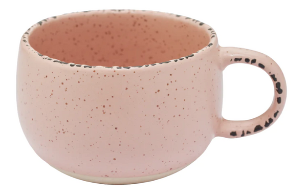 Taza Cerámica Rosa Ovalada