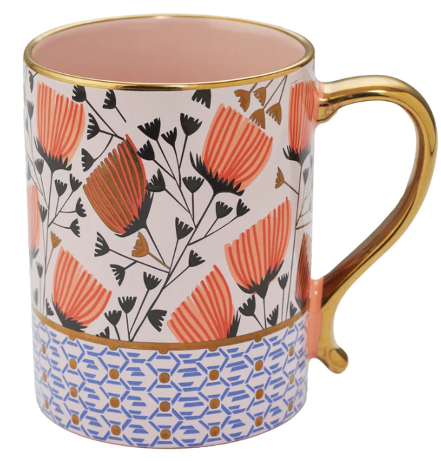 Taza Ceramica Queen Flowers