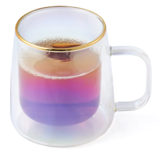 Taza Doble Vidrio Iridescent