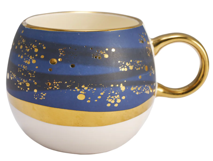 Taza Cerámica Acuarela Azul