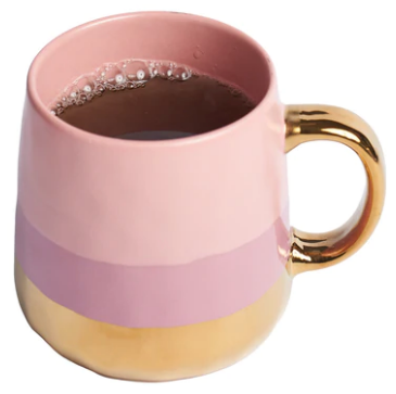 Taza Cerámica Lila Tonos Dorado