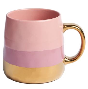 Taza Cerámica Lila Tonos Dorado